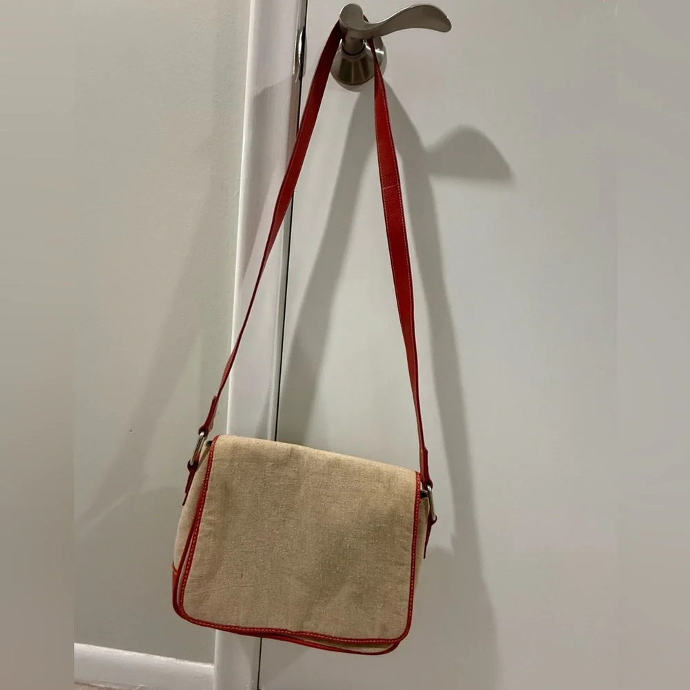 Anne Klein Red and Tan Crossbody Bag - Picture 1 of 9